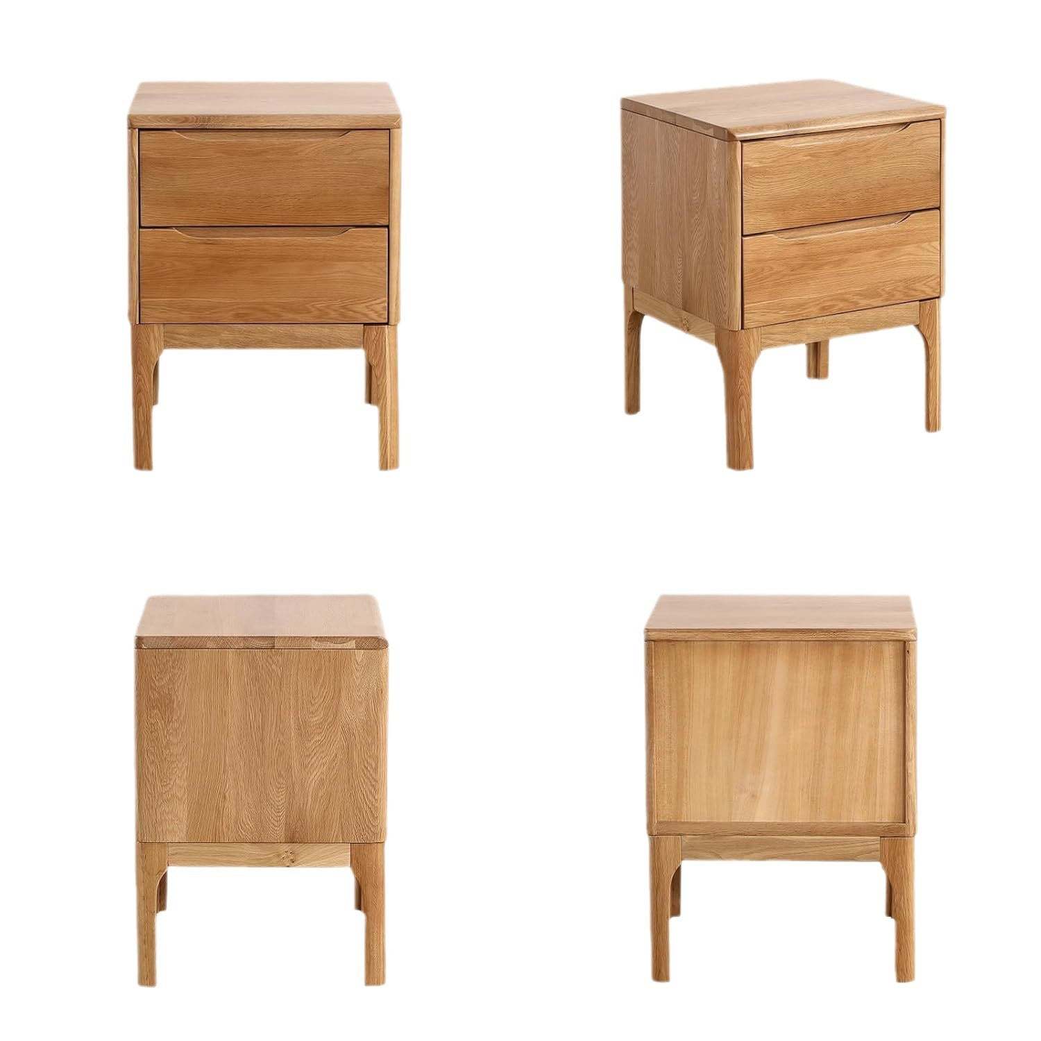 Modern Wood 2-Drawer Nightstand