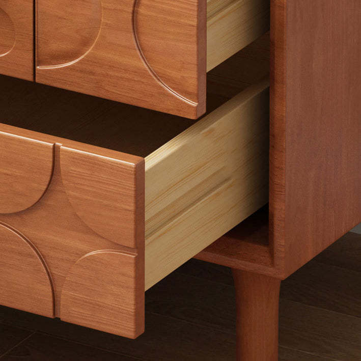 Luxury Rubberwood Brass 2-Drawer Nightstand — Black