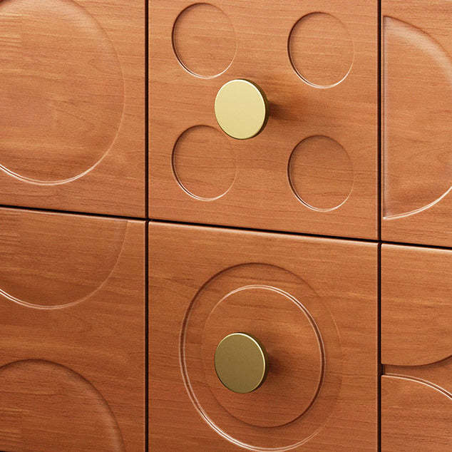 Luxury Rubberwood Brass 2-Drawer Nightstand
