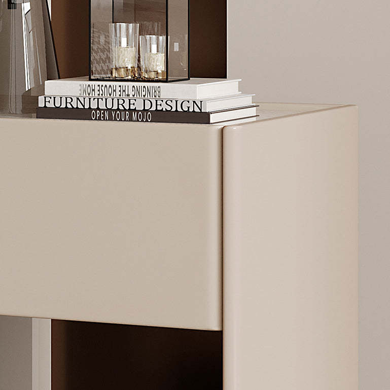 Modern Marble Slab Wood 1-Drawer Nightstand