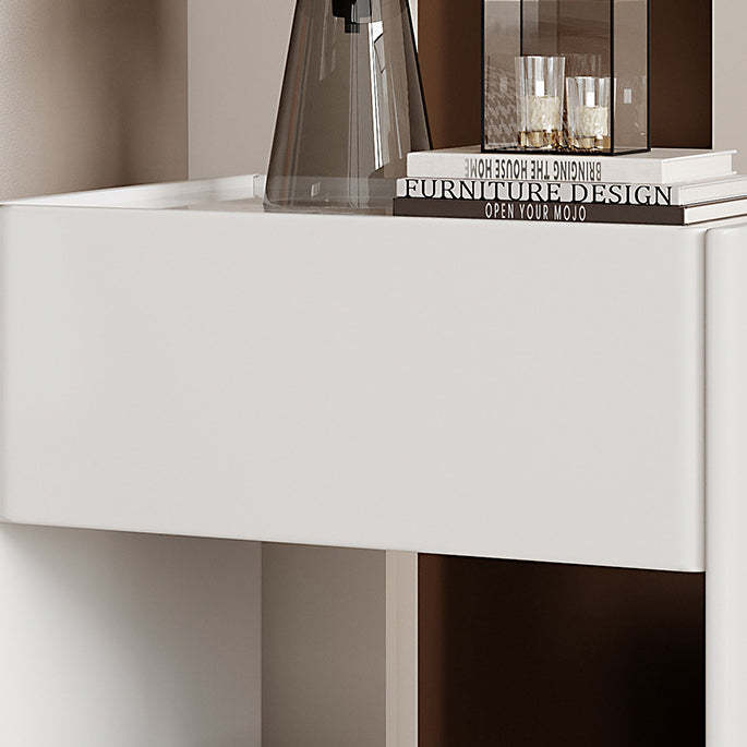 Modern Marble Slab Wood 1-Drawer Nightstand