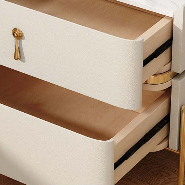 Modern Microfiber Leather 2-Drawer Nightstand — G