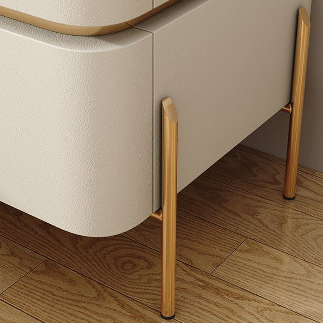 Modern Microfiber Leather 2-Drawer Nightstand