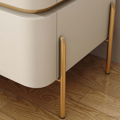 Modern Microfiber Leather 2-Drawer Nightstand