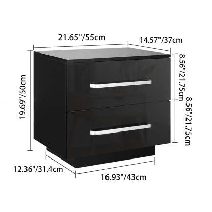 Minimalist Plate Iron 2-Drawer Nightstand