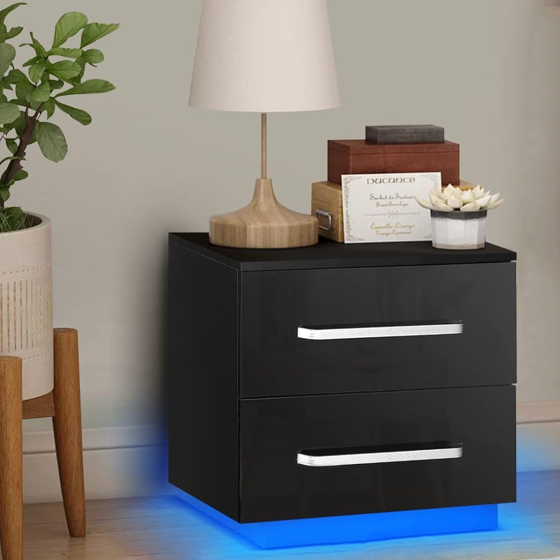 Minimalist Plate Iron 2-Drawer Nightstand