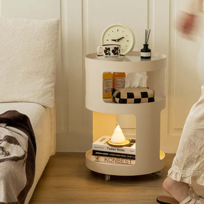 Industrial Iron Glass 2-Tier Nightstand