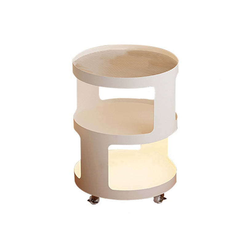 Industrial Iron Glass 2-Tier Nightstand