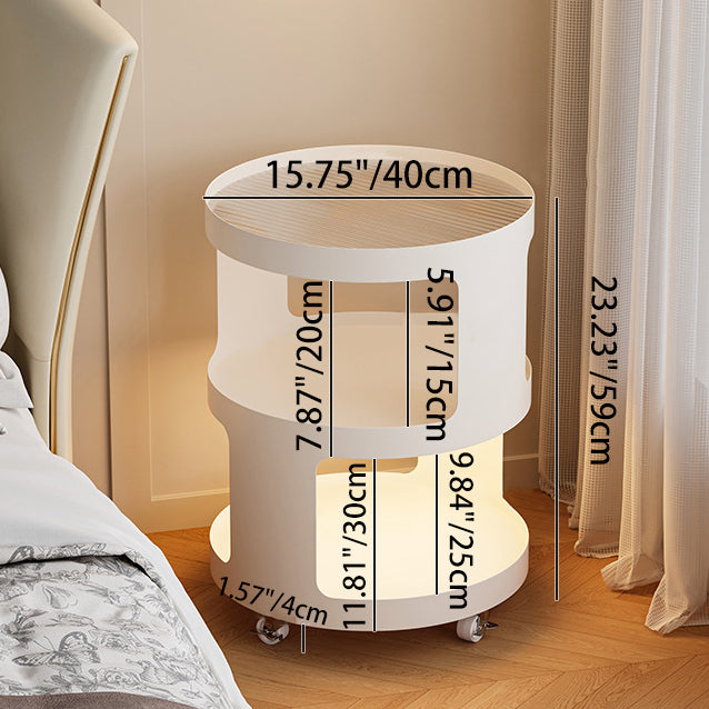Industrial Iron Glass 2-Tier Nightstand