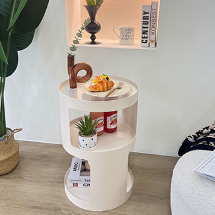 Industrial Iron Glass 2-Tier Nightstand