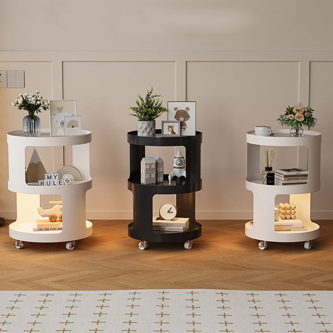 Industrial Iron Glass 2-Tier Nightstand