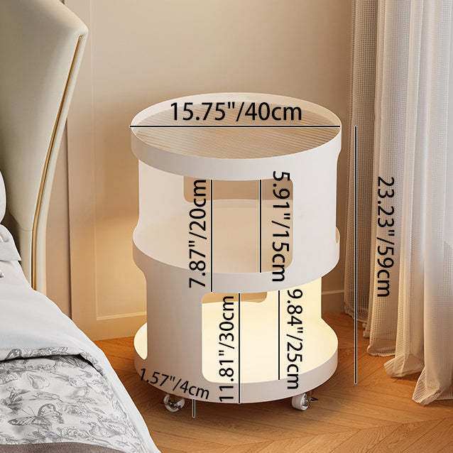 Industrial Iron Glass 2-Tier Nightstand