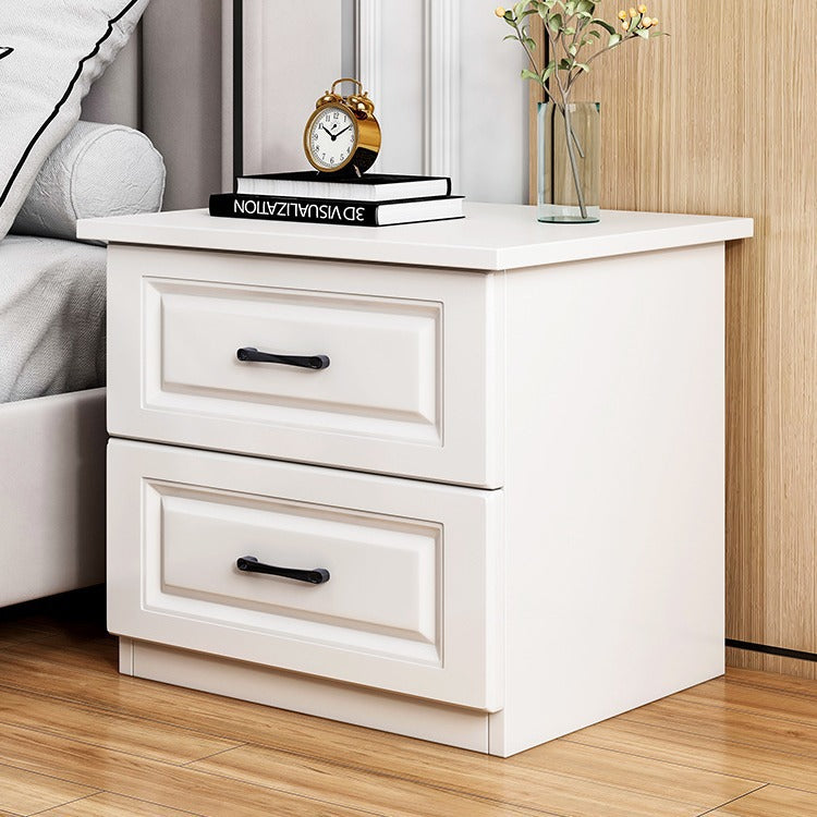 Modern Slab Wood 2-Drawer Nightstand