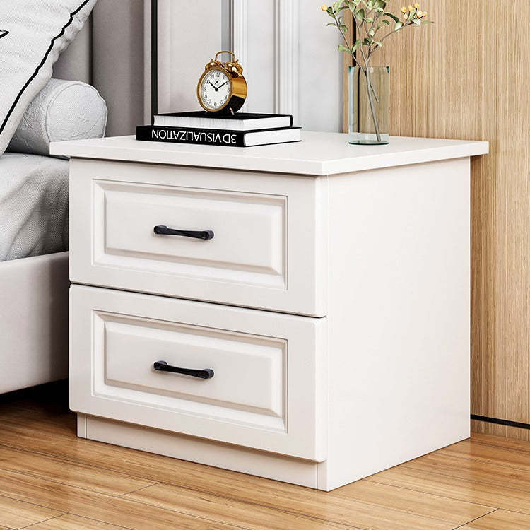 Modern Slab Wood 2-Drawer Nightstand