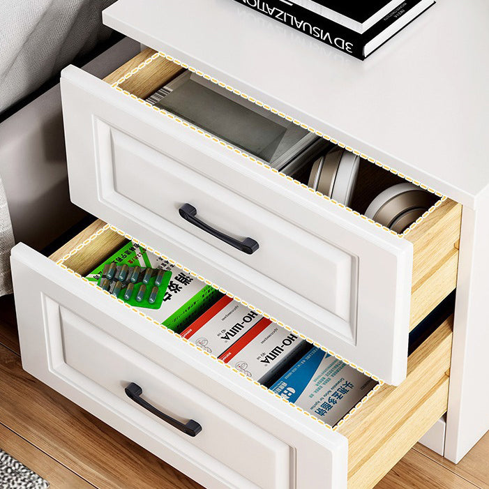 Modern Slab Wood 2-Drawer Nightstand