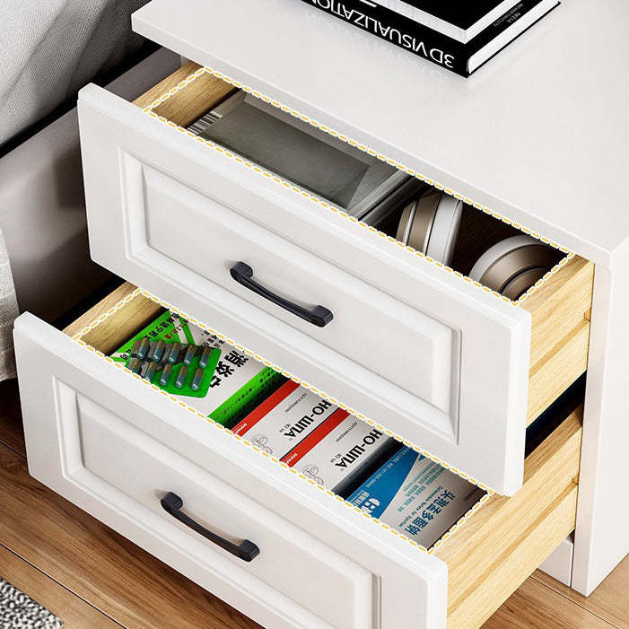 Modern Slab Wood 2-Drawer Nightstand