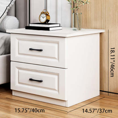 Modern Slab Wood 2-Drawer Nightstand