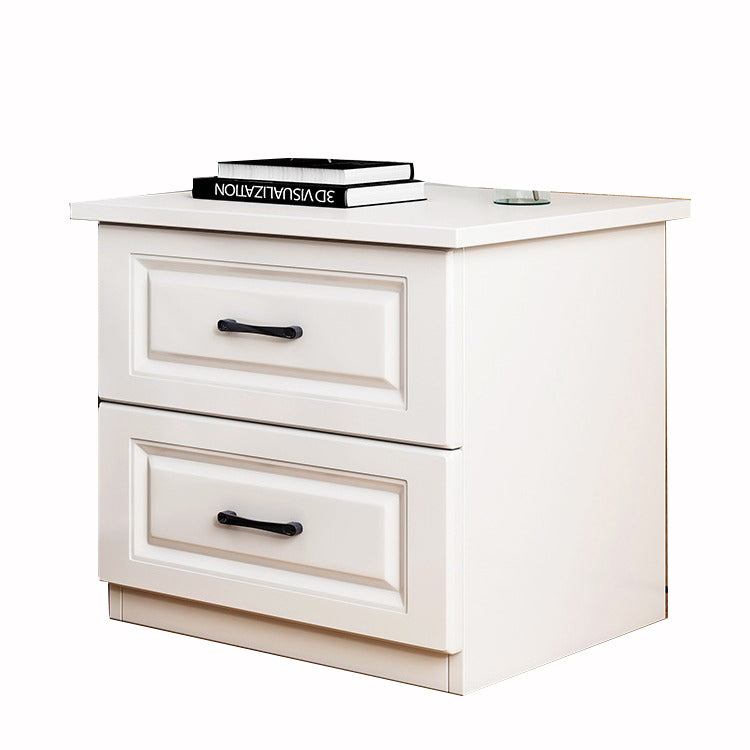 Modern Slab Wood 2-Drawer Nightstand