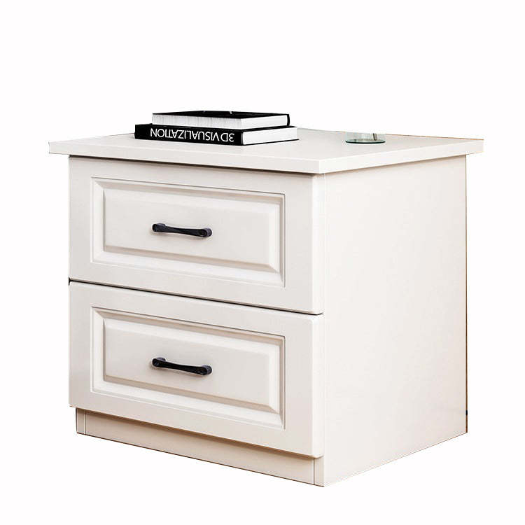 Modern Slab Wood 2-Drawer Nightstand