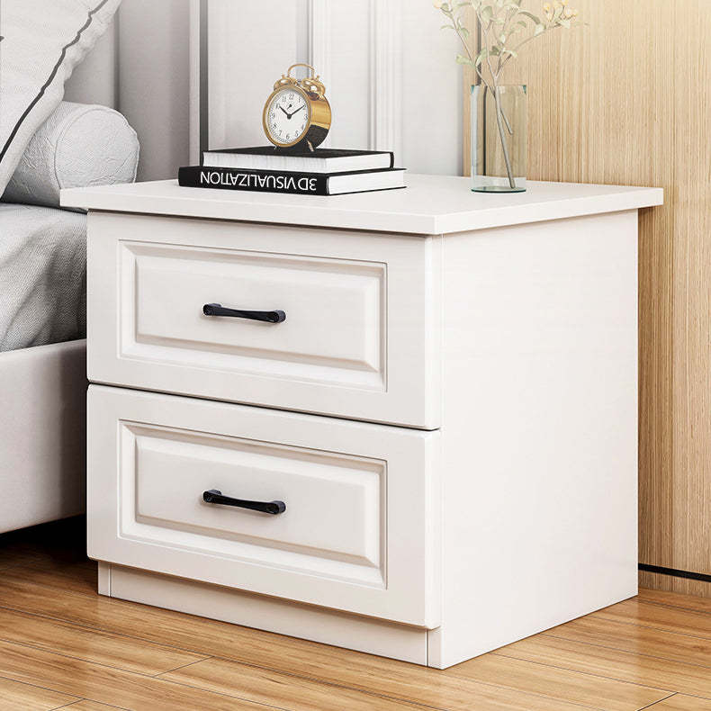 Modern Slab Wood 2-Drawer Nightstand