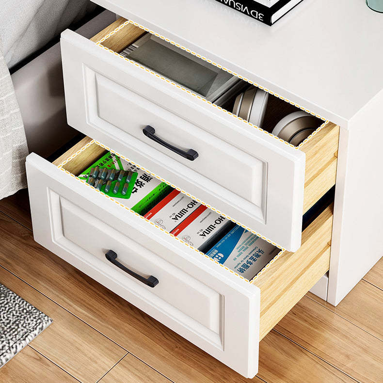 Modern Slab Wood 2-Drawer Nightstand