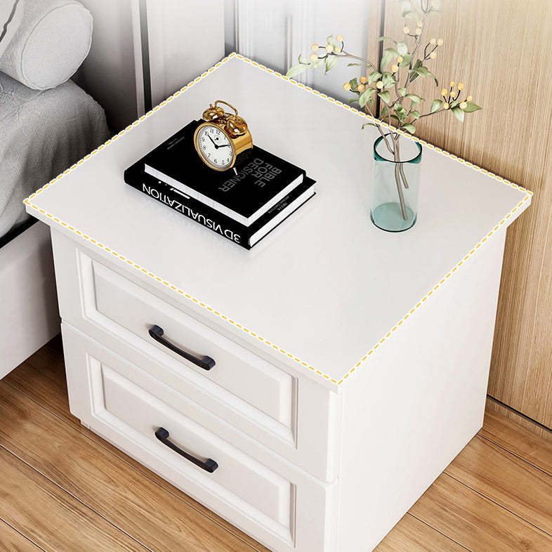 Modern Slab Wood 2-Drawer Nightstand