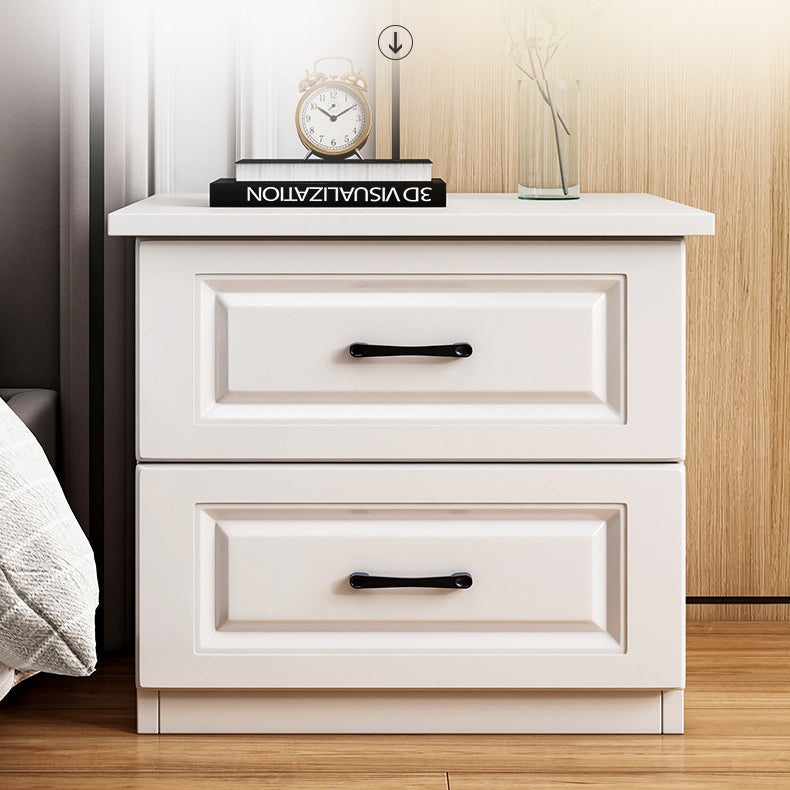Wood minimalist slab 2-drawer nightstands