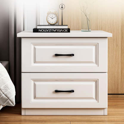 Modern Slab Wood 2-Drawer Nightstand
