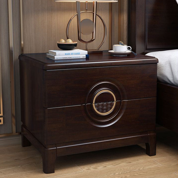 Lighom traditional 2-drawer wood nightstands