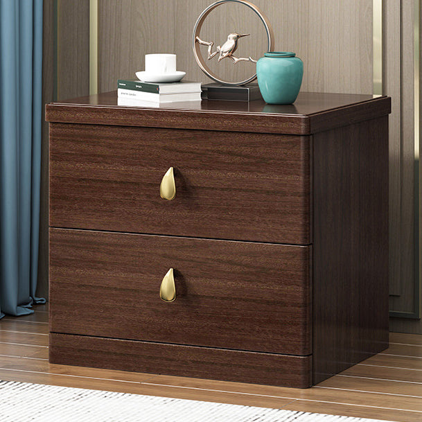 Lighom 2-drawer brass wood metal nightstands for bedroom