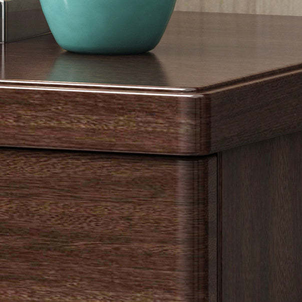 Chinese Wood Brass Nightstand 2-Drawer