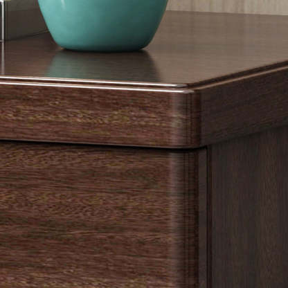 Chinese Wood Brass Nightstand 2-Drawer