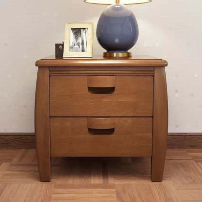 Mid-Century Wood Nightstand 2-Drawer