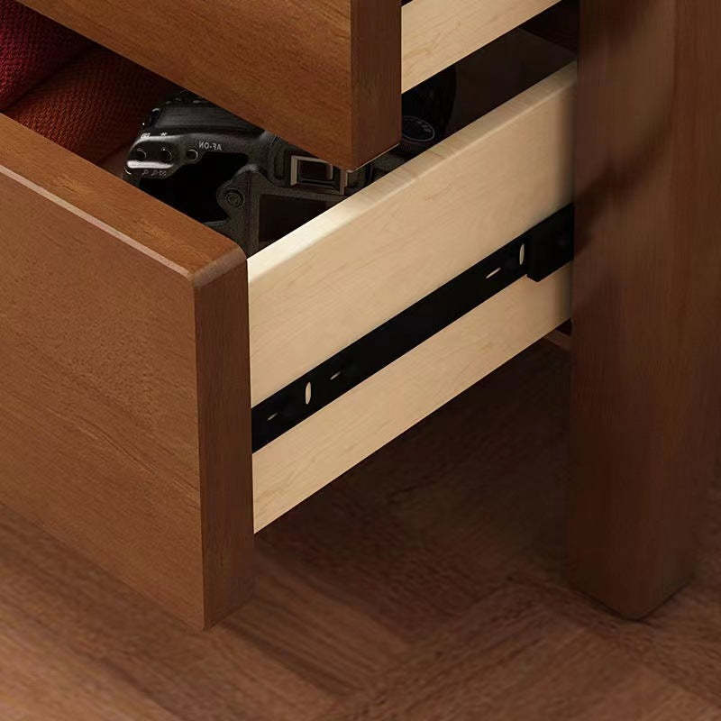 Mid-Century Wood Nightstand 2-Drawer