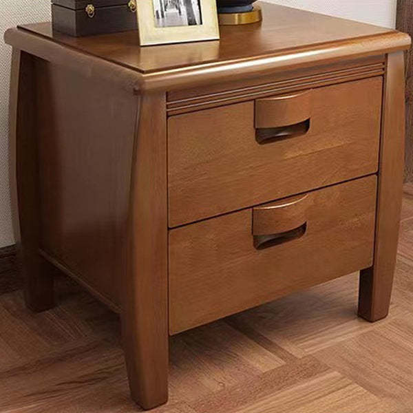 Mid-Century Wood Nightstand 2-Drawer