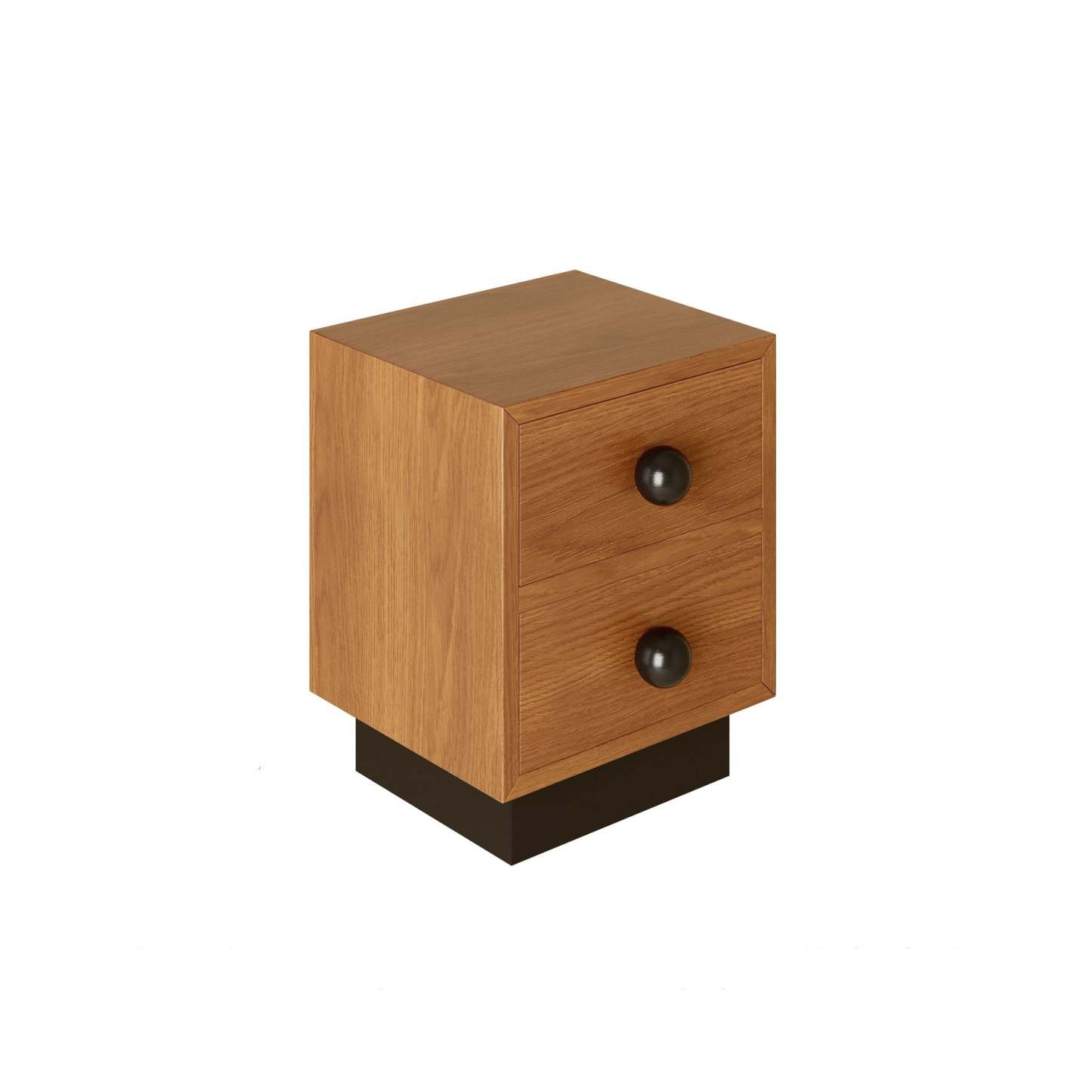 Mid-Century Wood Nightstand 2-Drawer