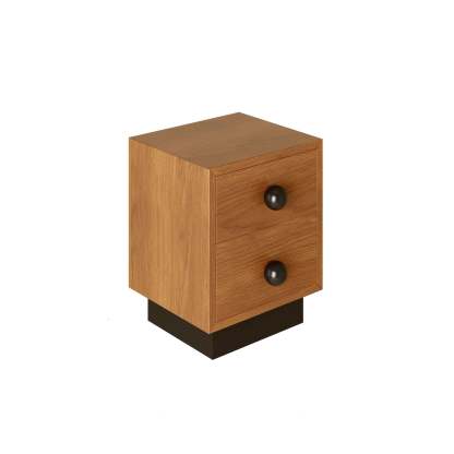 Mid-Century Wood Nightstand 2-Drawer