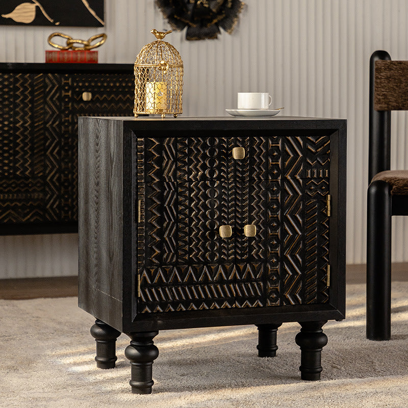 Vintage Wood 1-Drawer Nightstand