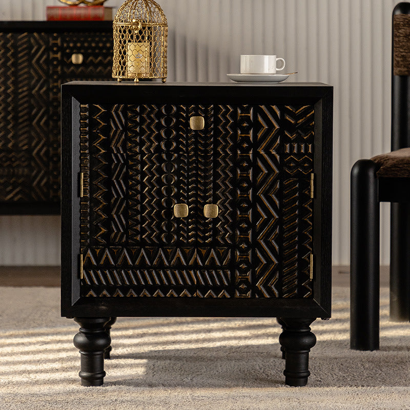 Vintage Wood 1-Drawer Nightstand