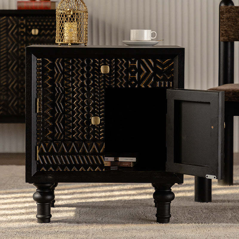 Vintage Wood 1-Drawer Nightstand