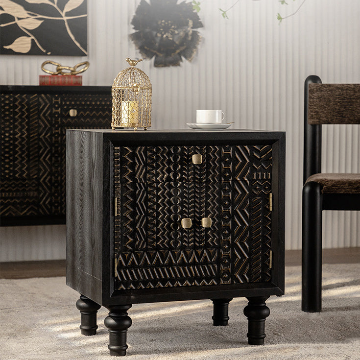 Wood storage retro nightstands