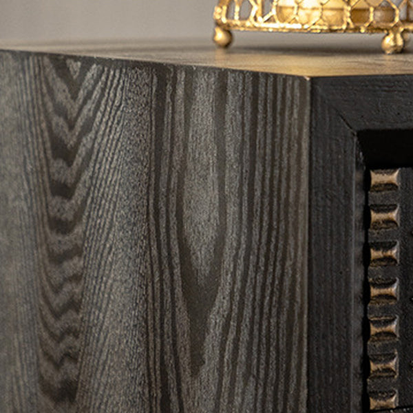 Retro Wood Metal 1-Cabinet Table