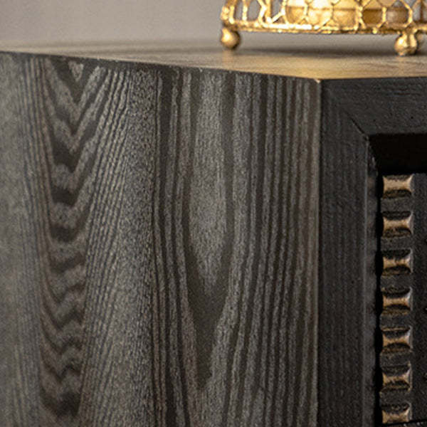 Retro Wood Metal 1-Cabinet Table