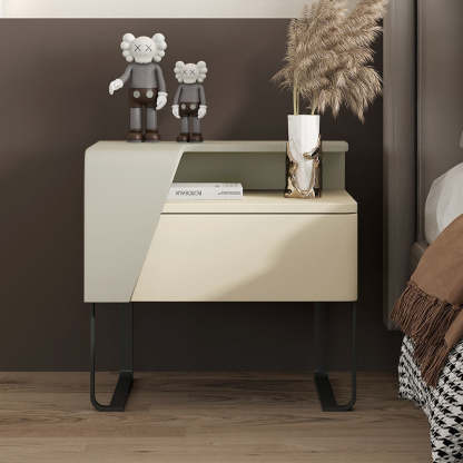 Eclectic Wood Steel 1-Drawer Table