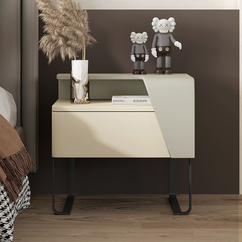 Eclectic Wood Steel 1-Drawer Table