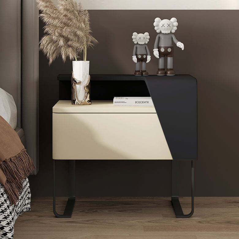 Eclectic Wood Steel 1-Drawer Table
