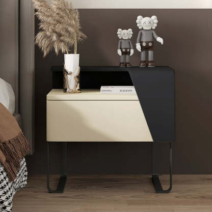 Eclectic Wood Steel 1-Drawer Table