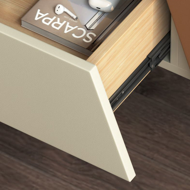 Eclectic Wood Steel 1-Drawer Table — H