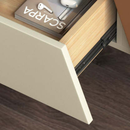 Eclectic Wood Steel 1-Drawer Table — H