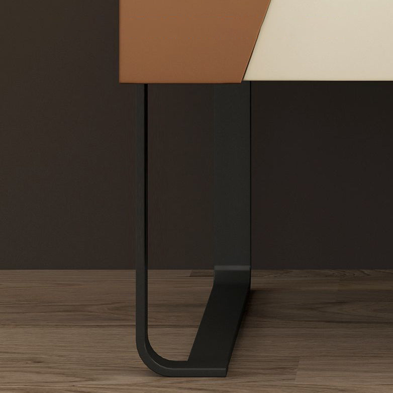 Eclectic Wood Steel 1-Drawer Table